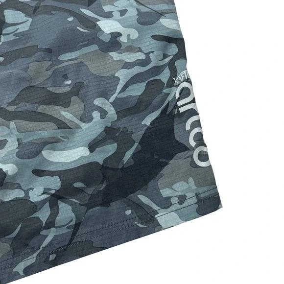 AFTCO Mens Blue Camo Ripstop Fishing Cargo Shorts Size 38 Camouflage Utility - Picture 9 of 9